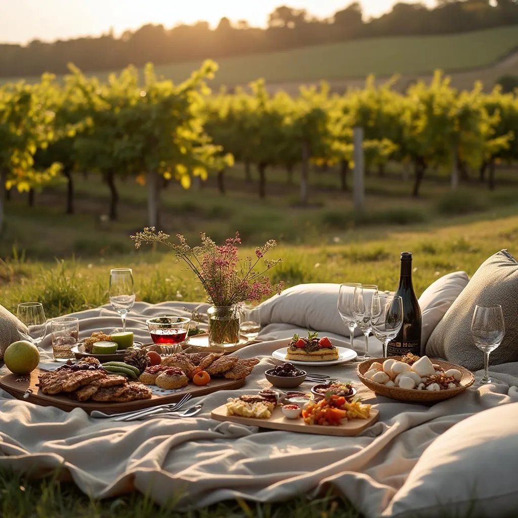 Picnic di lusso in un vigneto privato con vista panoramica