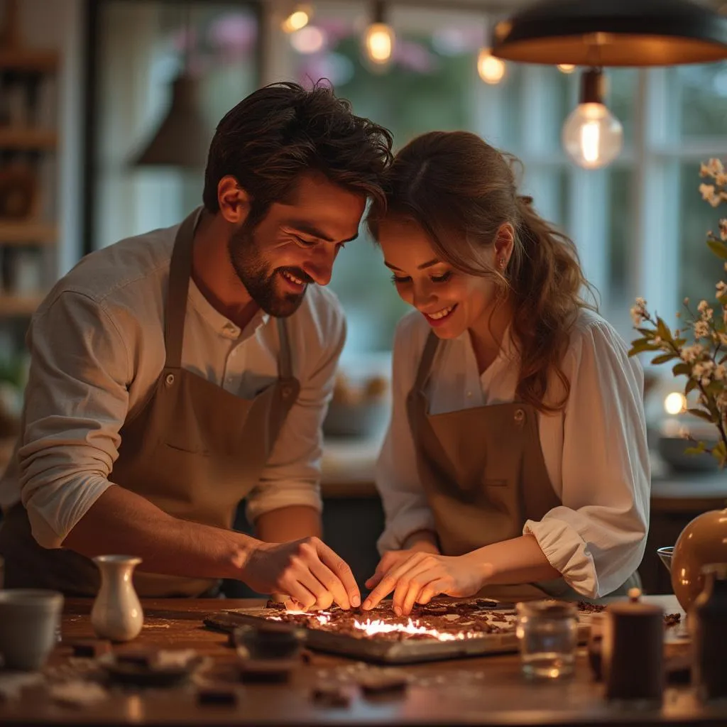 Workshop di preparazione di cioccolatini per coppie